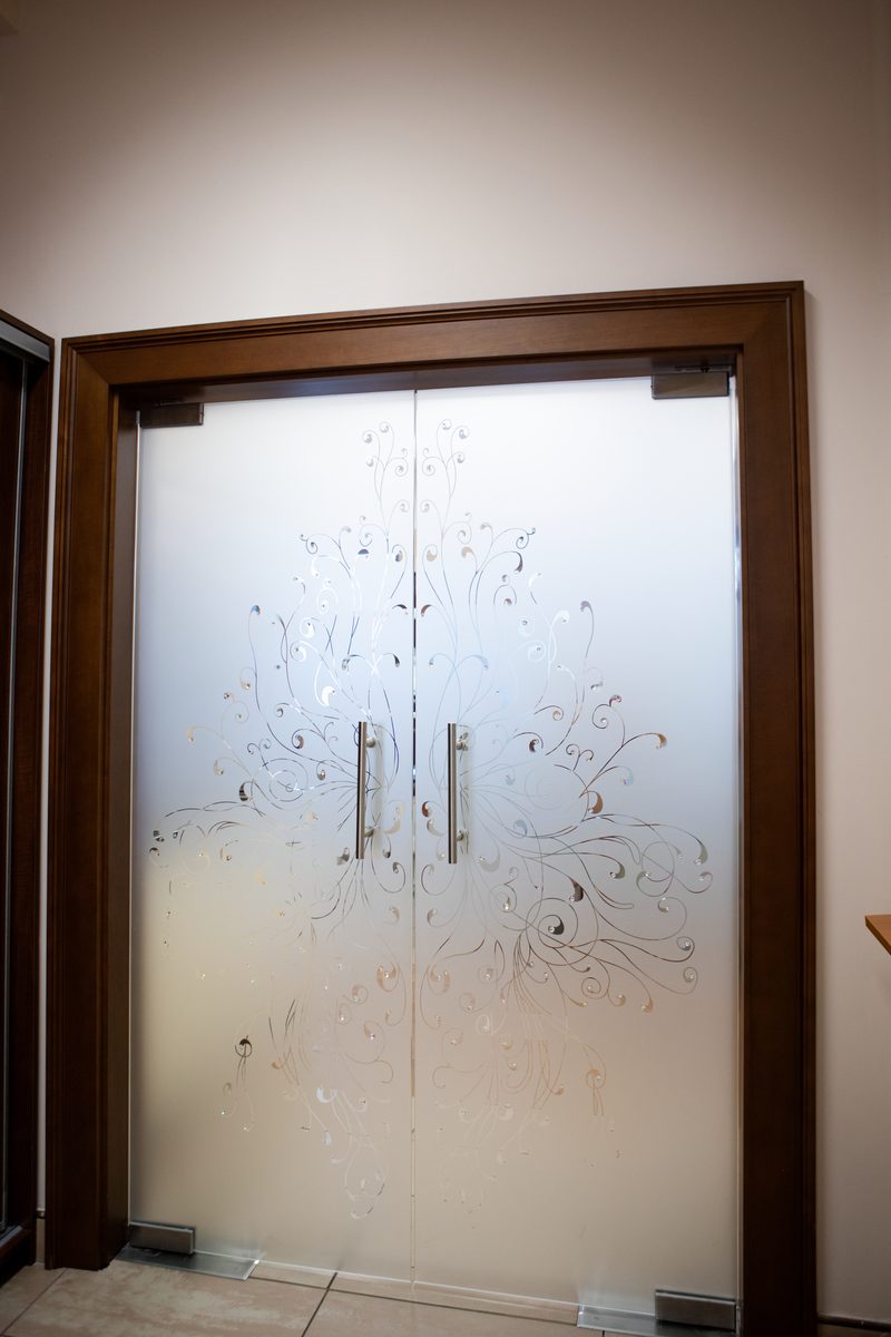Ozdobne drzwi szklane